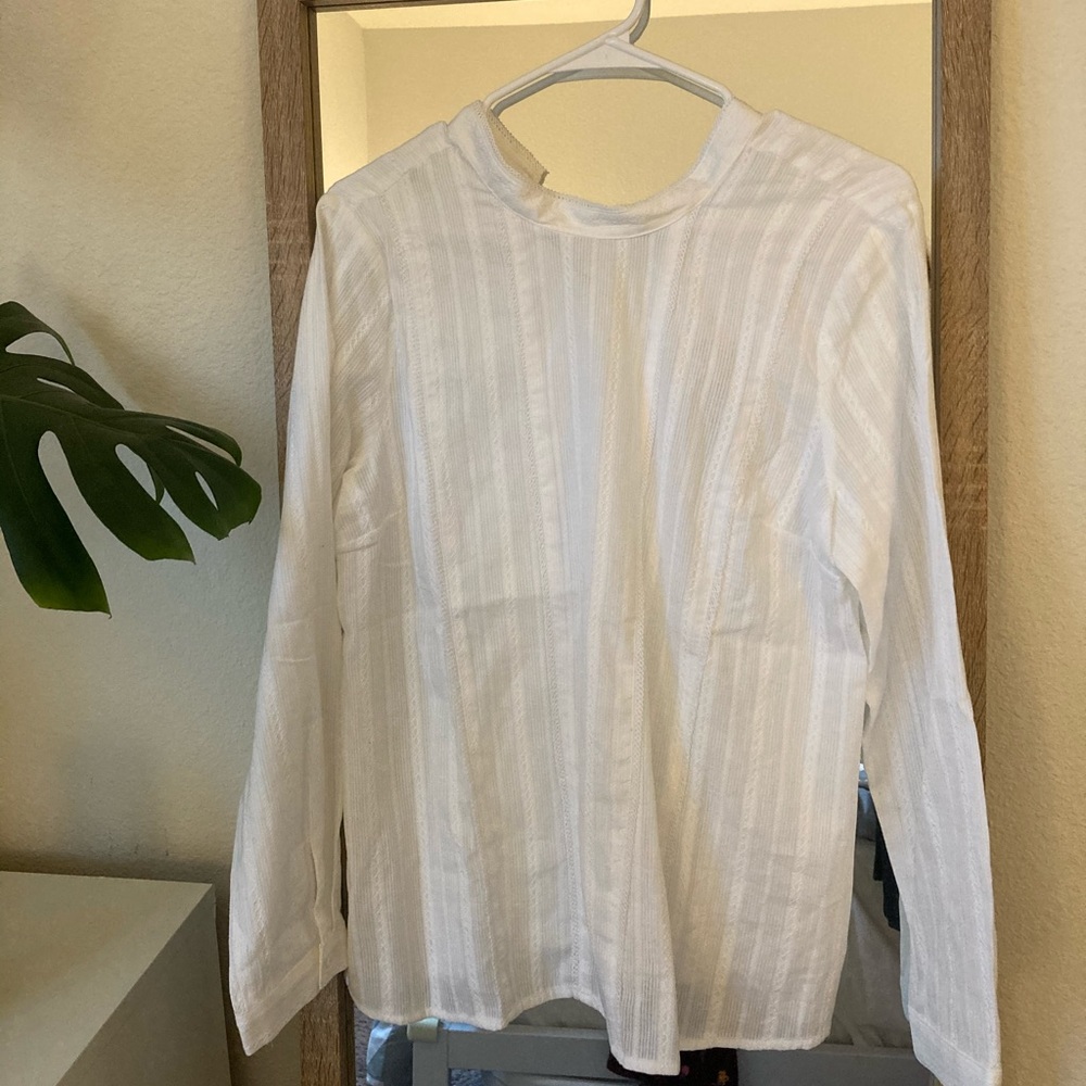 High neck white Victorian style top